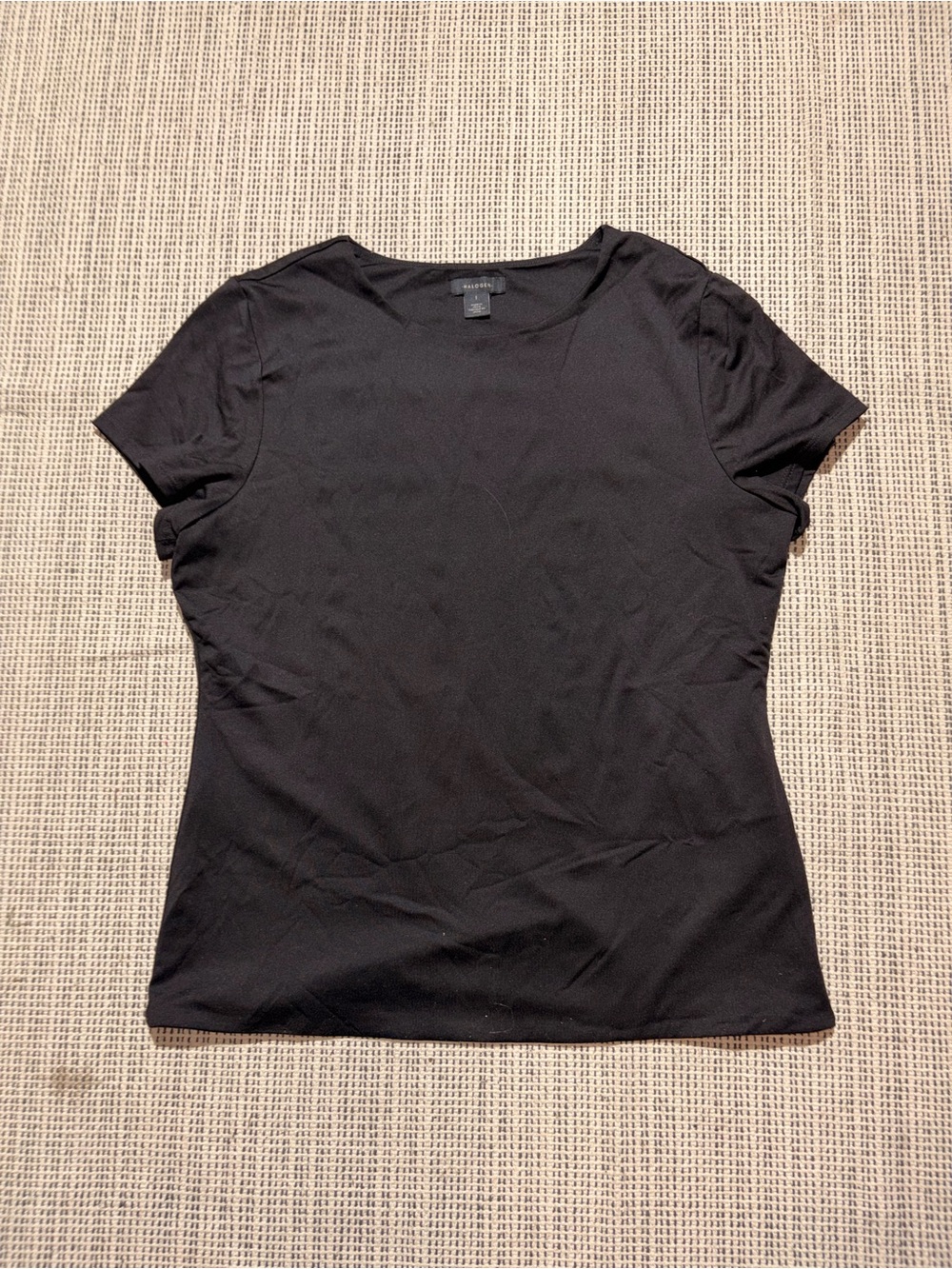 HALOGEN Women's Short-Sleeve Crewneck Tee Size L In Black